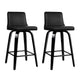 Set of 2 Brentwood Wooden Kitchen Bar Stools In Black