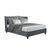 Pier Wooden Upholstered Double Size Bed Frame In Grey