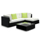 Gardeon 5PC Outdoor Furniture Wicker Lounge Set In White