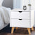 Artiss 2 Drawers Wooden Bedside Table - White - Decorly