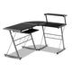 Artiss Corner Metal Pull Out Table Desk - Black