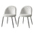 Set of 2 Boucle Dining Chairs in White