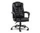 Artiss Electric Massage Office Chairs PU Leather Recliner Computer Gaming Seat Black