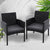 Outdoor Bistro Chairs Patio Furniture Dining Chair Wicker Garden Cushion Gardeon - Decorly