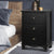 Artiss Vintage Bedside Table Chest Storage Cabinet Nightstand Black - Decorly