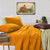 Elan Linen 100% Egyptian Cotton Vintage Washed 500TC Mustard King Bed Sheets Set