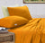 Elan Linen 100% Egyptian Cotton Vintage Washed 500TC Mustard 50 cm Deep Mega King Bed Sheets Set