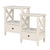 2-tier Bedside Table with Storage Drawer 2 PC - White