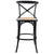 Aster 4pc Crossback Bar Stools Dining Chair Solid Birch Timber Rattan Seat Black