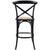 Aster Crossback Bar Stools Dining Chair Solid Birch Timber Rattan Seat - Black