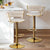 Artiss 4x Bar Stools Gas Lift Velvet Woven Backrest Ivory
