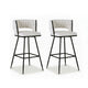 Artiss 2x Bar Stools Kitchen Dining Chair Counter Stool Woven Velvet Metal Ivory