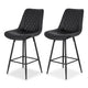 Artiss 2x Bar Stools Kitchen Dining Chair Counter Stool Diamond PU Leather Black