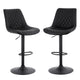 Artiss 2x Bar Stools Kitchen Swivel Gas Lift Counter Chair Diamond Leather Black