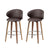 2x Artiss Bar Stools Dining Chairs Contoured Leather Wood Stool