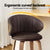 2x Artiss Bar Stools Dining Chairs Contoured Leather Wood Stool