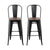 2x Artiss Metal Bar Stools Wooden Seat Retro Counter Stool