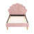 Artiss Bed Frame King Single Size Scallop-Shape Bedhead Beds Base Pink Velvet Fabric