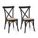 Artiss 2x Dining Chairs Rattan Wooden Kitchen Accent Chair Cafe Lounge Rubber Wood