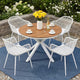 Gardeon 5PCS Outdoor Dining Set Table and Chairs Patio Garden Furniture Diamond