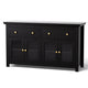 Artiss Buffet Sideboard Storage Cabinet Kitchen Cupboard Clear Door Drawer Black
