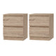 Artiss 2x Bedside Table 2 Drawers - PEPE Oak