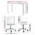 Artiss Computer Desk 120cm Executive Office Chairs Set PU Leather Low Back White