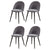 Artiss Dining Chairs Set of 4 Velvet Solid Curved Dark Grey