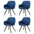 Artiss Dining Chairs Set of 4 Velvet Diamond Tufted Armchair Blue