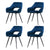 Artiss Dining Chairs Set of 4 Velvet Hollow Armchair Blue