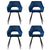 Artiss Dining Chairs Set of 4 Velvet Hollow Armchair Blue