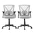 Artiss 2x Mesh Office Chair Mid Back Grey