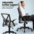 Artiss 2x Mesh Office Chair Mid Back Grey