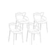 Gardeon 4PC Outdoor Dining Chairs PP Portable Stackable Chair Patio Furniture White