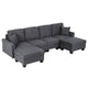 Artiss Modular Sectional U Shaped Storage Sofa Couches for Living Room Grey