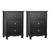 Artiss 2x Bedside Table 3 Drawers Vintage - THYME Black