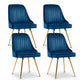 Artiss Dining Chairs Set of 4 Velvet Channel Tufted Blue