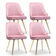 Artiss Dining Chairs Set of 4 Velvet Channel Tufted Pink