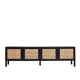 Casa Decor Tulum Rattan Entertainment Unit TV Stand Cabinet Storage Black