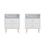 Amelia Modern LED Bedside table with USB and power socket white x 2