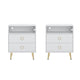 Amelia Modern LED Bedside table with USB and power socket white x 2