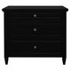 Beau 3 Drawer Solid White Cedar Turn Leg Dresser (Black)