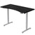 FORTIA Sit To Stand Up Standing Desk, 160x70cm, 72-118cm Electric Height Adjustable, Ergonomically Curved Edge, 50kg Rated, Black/Silver Frame