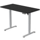 FORTIA Sit To Stand Up Standing Desk, 140x60cm, 72-118cm Electric Height Adjustable, 40kg Rated, Black/Silver Frame