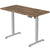 FORTIA Sit To Stand Up Standing Desk, 140x60cm, 72-118cm Electric Height Adjustable, 40kg Rated, Oak Style/Silver Frame