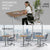 FORTIA Sit To Stand Up Standing Desk, 140x60cm, 72-118cm Electric Height Adjustable, 40kg Rated, Oak Style/Silver Frame