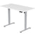 FORTIA Sit To Stand Up Standing Desk, 140x60cm, 72-118cm Electric Height Adjustable, 40kg Rated, White/Silver Frame