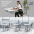FORTIA Sit To Stand Up Standing Desk, 140x60cm, 72-118cm Electric Height Adjustable, 40kg Rated, White/Silver Frame