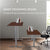 FORTIA Sit To Stand Up Standing Desk, 150x70cm, 72-118cm, Height Adjustable, 50kg Rated, Walnut Style/Silver Frame