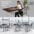 FORTIA Sit To Stand Up Standing Desk, 150x70cm, 72-118cm, Height Adjustable, 50kg Rated, Walnut Style/Silver Frame